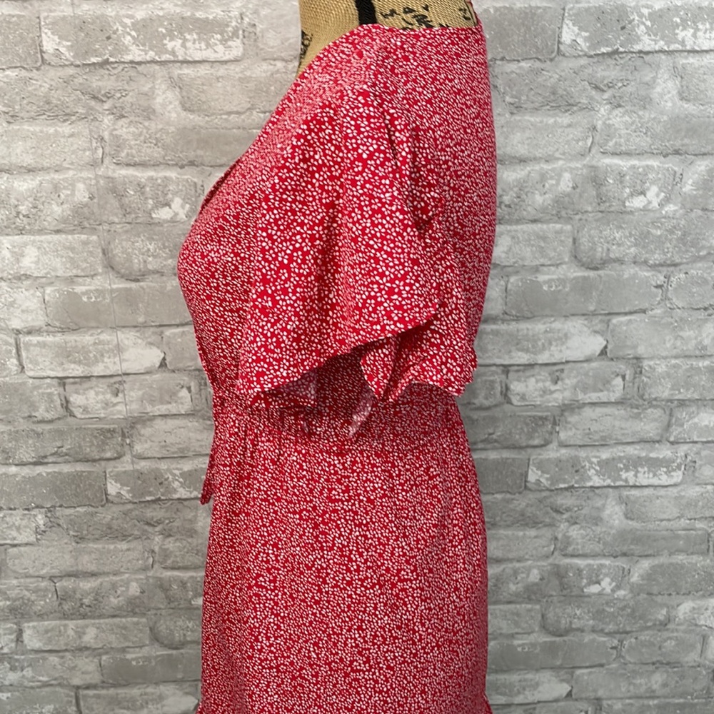 C+D+M Red Floral Ruffle Dress - Picture 3 of 7